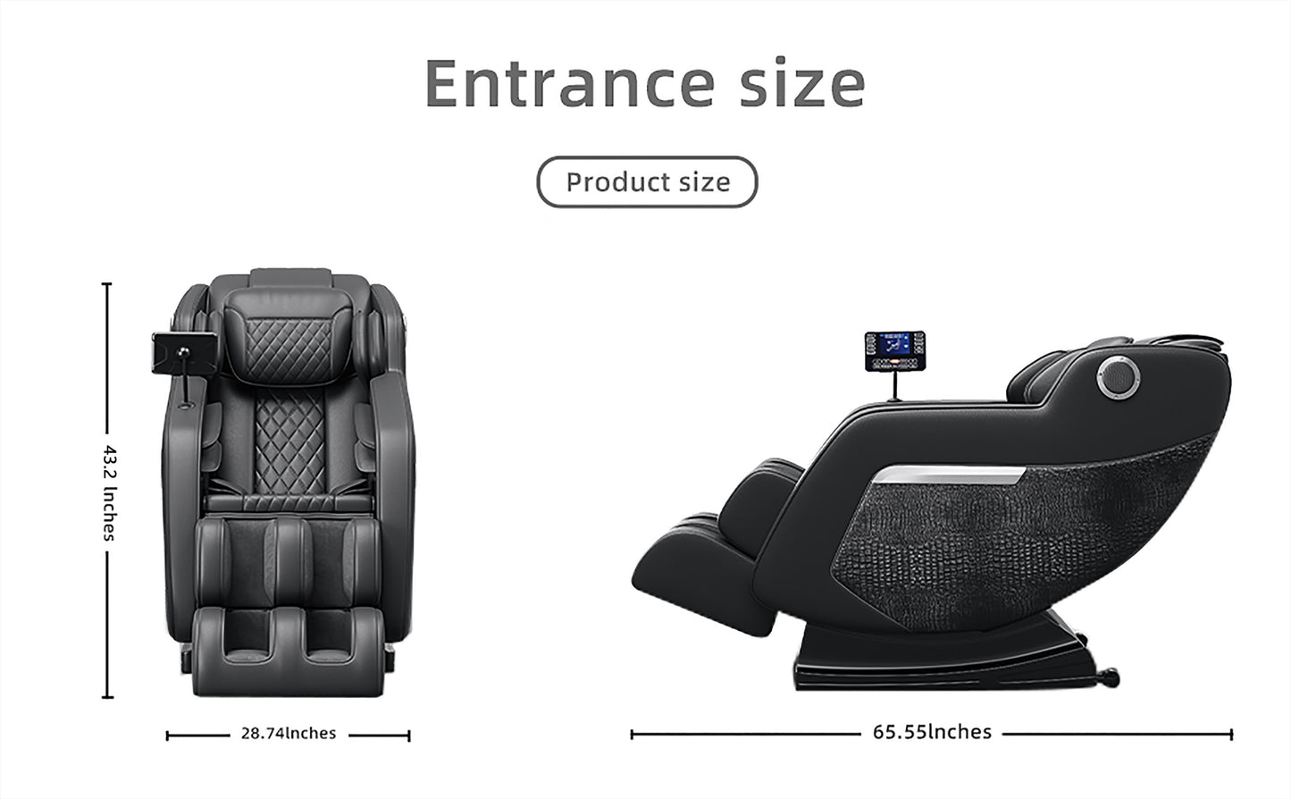 Open Massage Chair,Full Body Zero Gravity Recliner with Bluetooth, Hip Heating, Foot Massage and Air Massage System for Home Office, for mom/dad (Black)