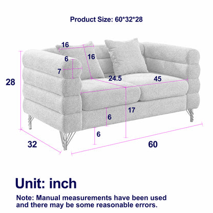 3-seater + 2-seater Combination sofa.White teddy(Ivory)