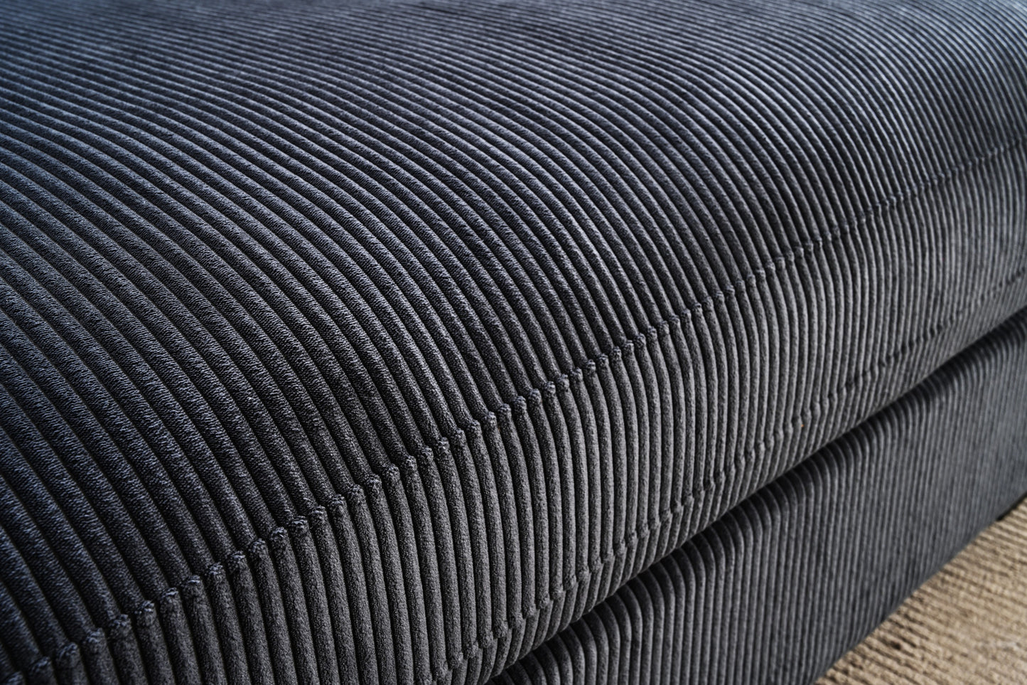 Container Furniture Direct Luxe Oversized Two-Piece Right Facing Sectional Couches for Living Room, 102.4-Inch L Shaped Sofa with Chaise, Upholstered with Corduroy Fabric, Black