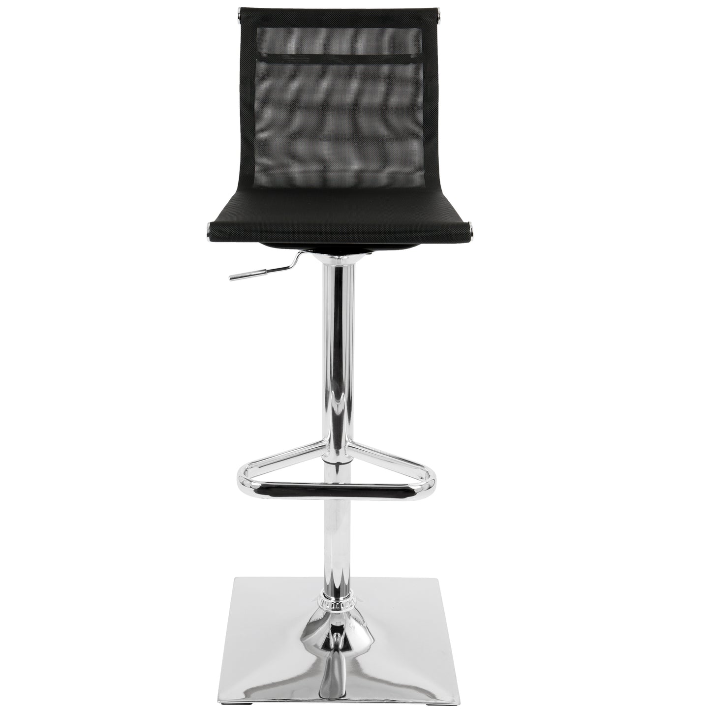 Mirage Contemporary Adjustable Barstool with Swivel in Black by LumiSource