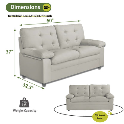 Apartment Love seat Love, 2-SEAT, Grey Faux Leather