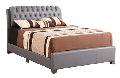 Stylish Full Bed In Light Grey Finish