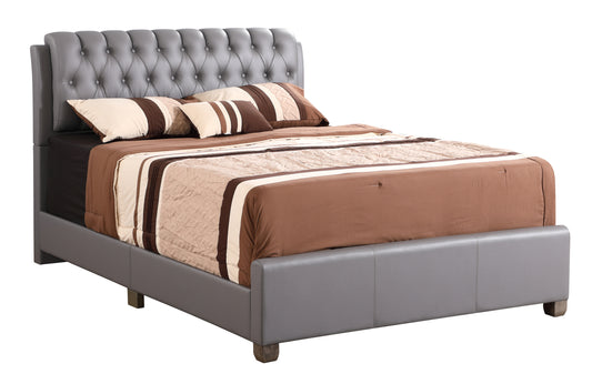 Contemporary Queen Bed In Light Grey