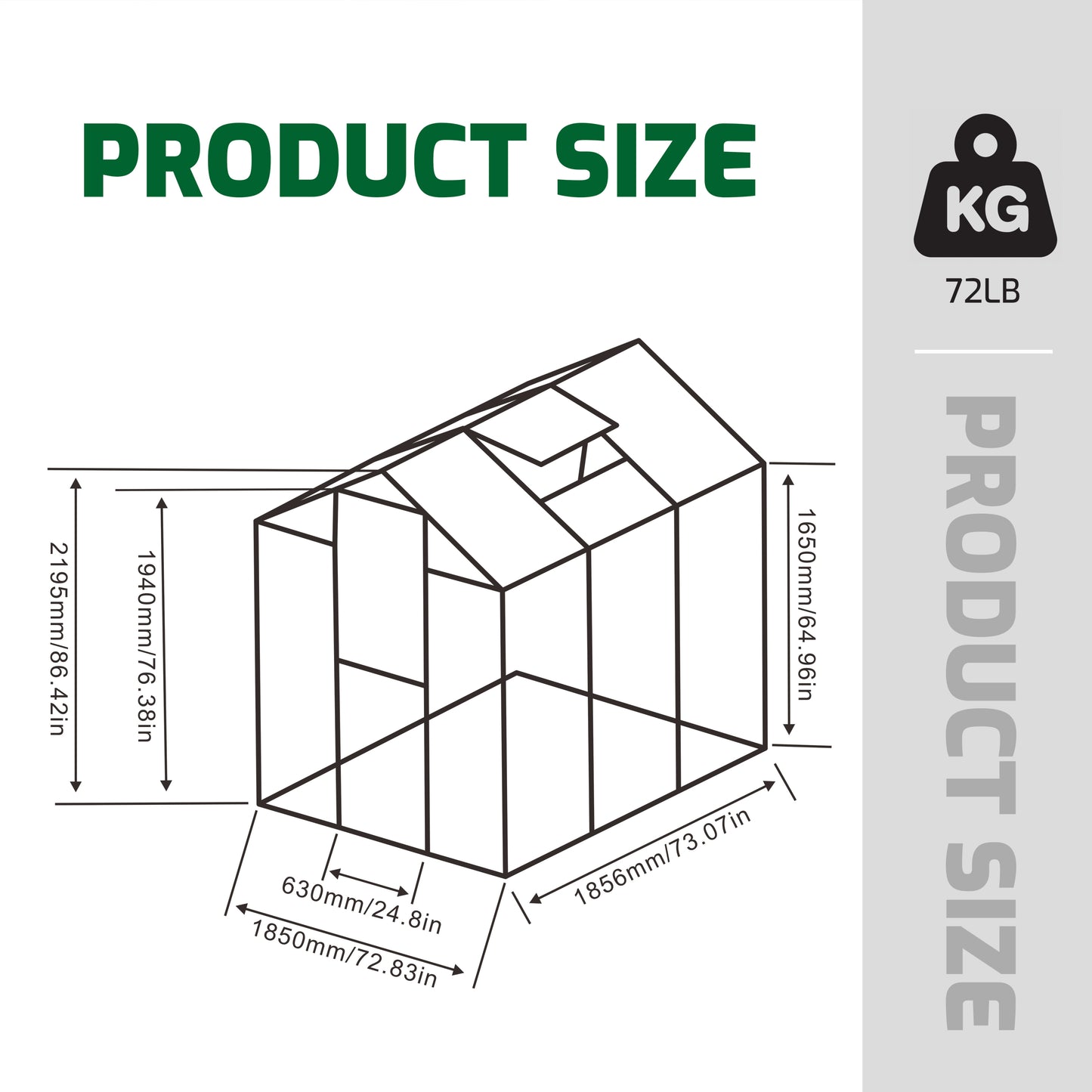 Newly marketed Gain height windproofaluminum greenhouse 6x6 FT Polycarbonate Greenhouse Raised Base and Anchor Aluminum Heavy Duty Walk-in Greenhouses for Outdoor Backyard in All Season