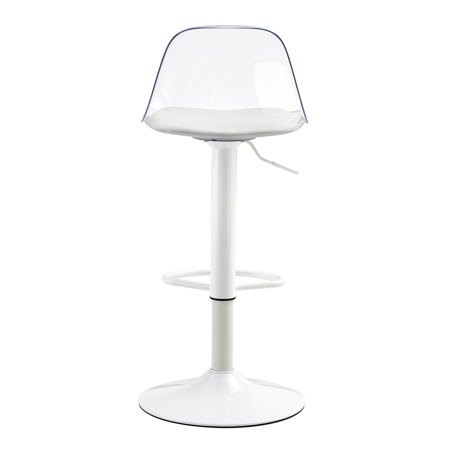 Modern minimalist bar chairs and bar stools. Can rotate 360 ° and adjust lifting. PET backrest and PU seats. Set of 2. Suitable for bars, restaurants, and front desk cashiers.