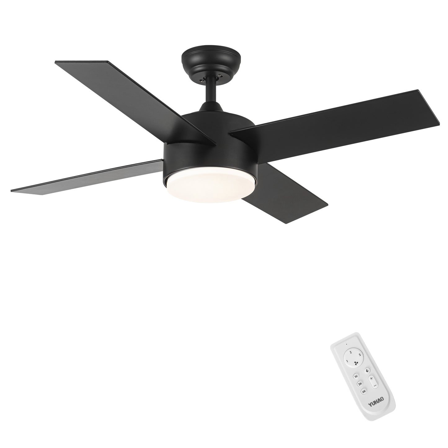 44 In Intergrated LED Ceiling Fan with Black ABS Blade