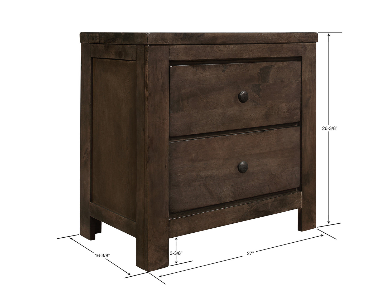 Verna Brown 2-Drawer Nightstand