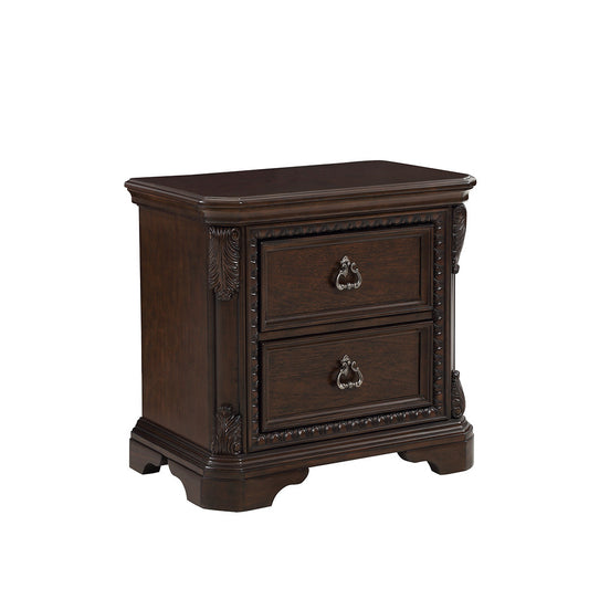 Mahogany 2 Drawer Nightstand