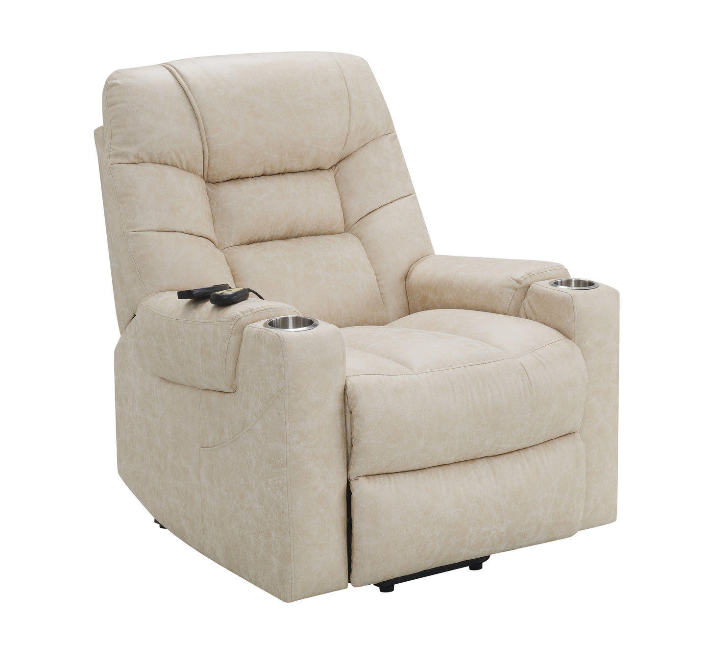 Light Grey Power Lift Recliner with Heating and Massage