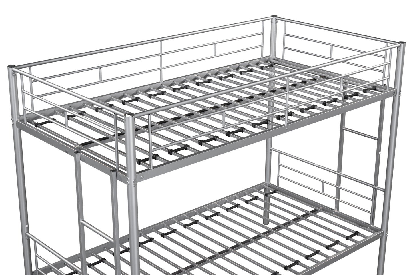 Metal Twin over Twin Bunk Bed/ Heavy-duty Sturdy Metal/ Noise Reduced Design/ Safety Guardrail/ 2 Side Ladders/ CPC Certified/ No Box Spring Needed