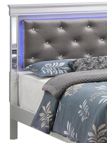 Transitional Full Bed In Silver Champagne