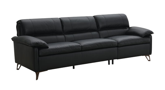 Eilene Black Top Grain Leather Sofa