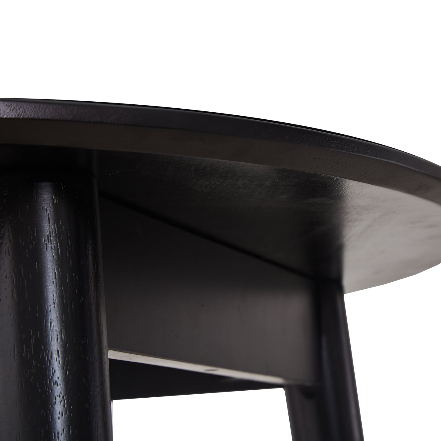 Black Round Table, all solid wood, can sit 2-4 people diameter 31.5 inches