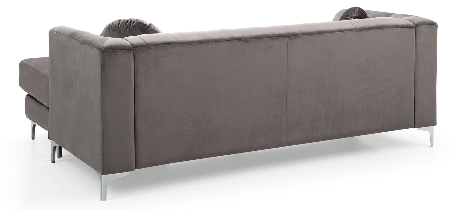 Sophisticated Dark Gray Sofa Chaise