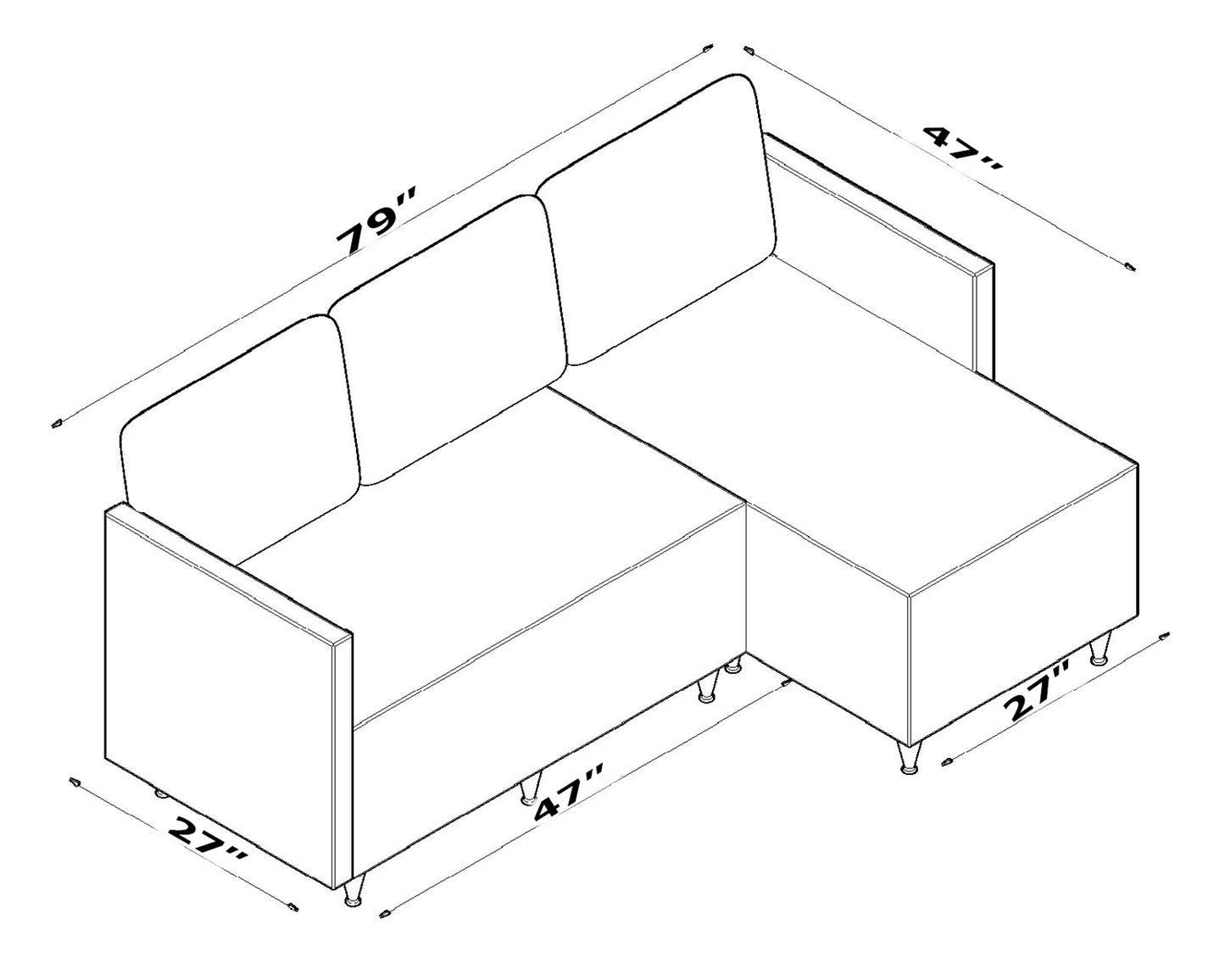 Aybuke Sectional, Grey