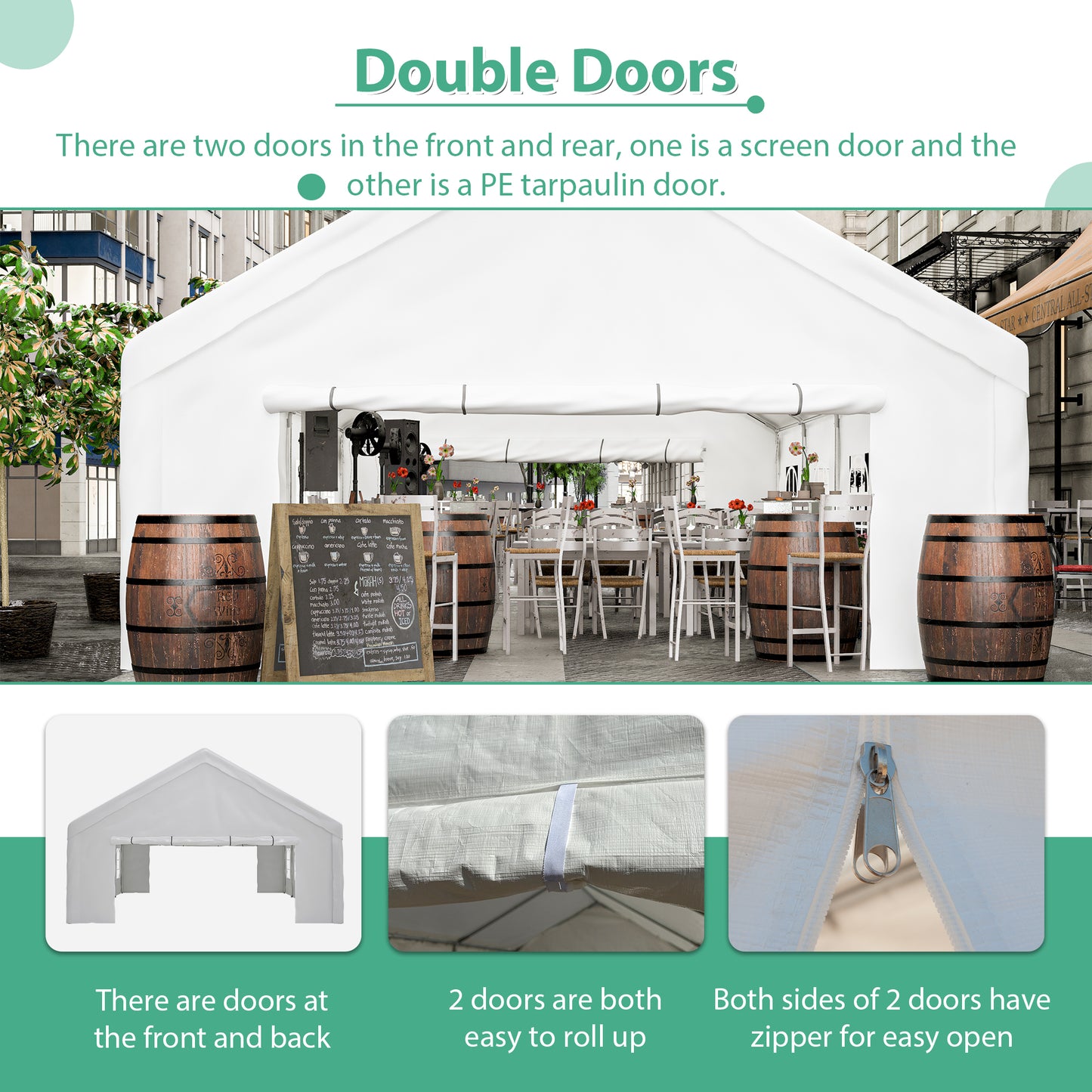 20x32FT Party Tent Heavy Duty, Large Wedding Event Shelters with 3 Storage Bags & Removable Sidewalls, Outdoor Canopy Gazebo Commercial Tents for Parties Carport Camping Garden Patio