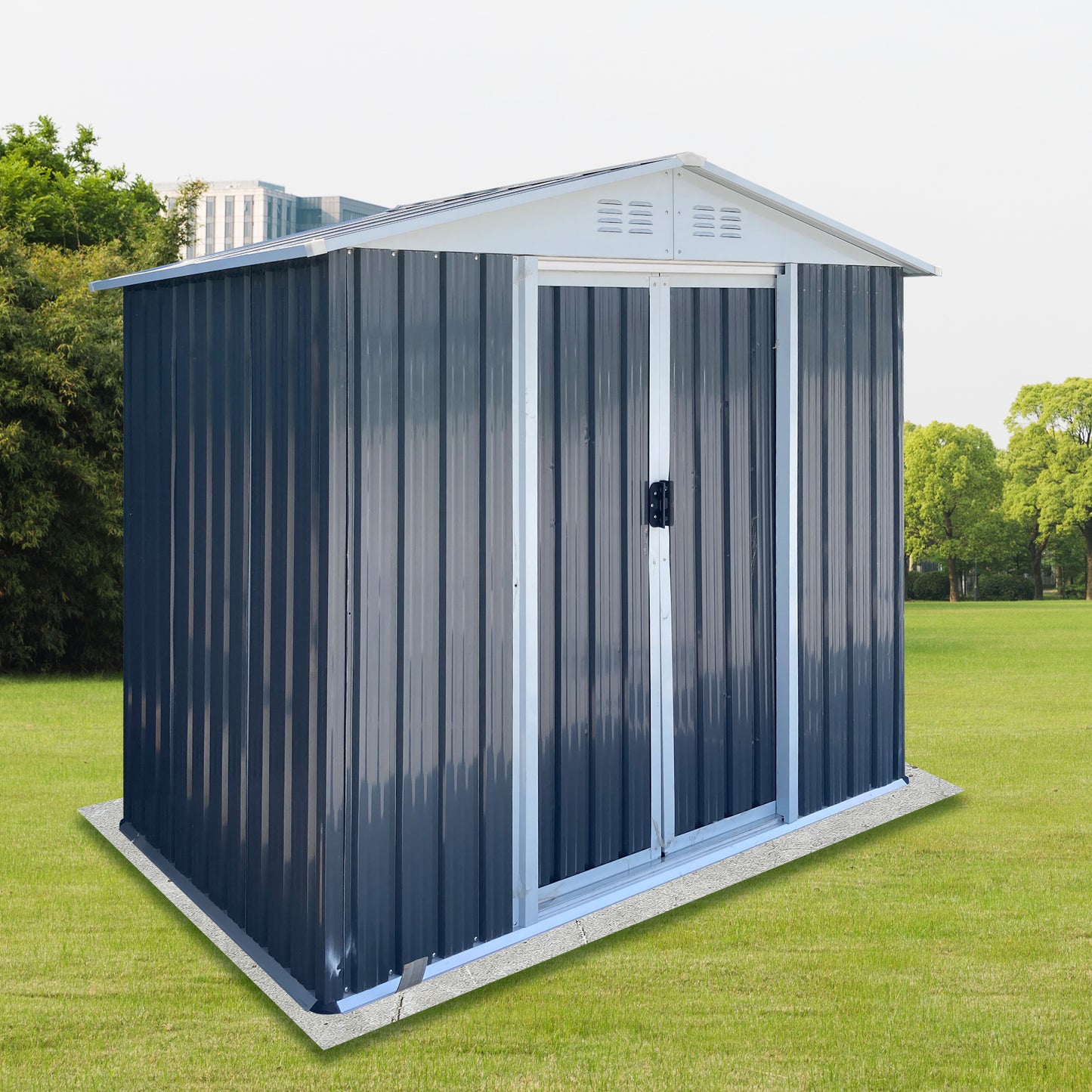 Outdoor Storage Sheds 6FTx4FT Apex Roof Grey