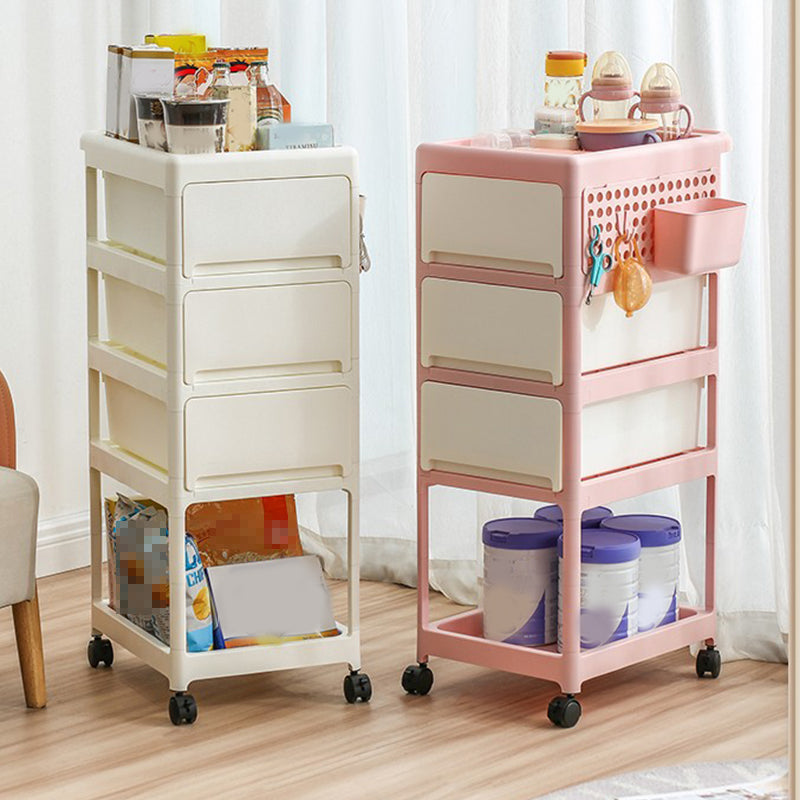 Storage Stroller - 4 layer,  storage for bedroom, living room, kitchen,restroom,Flexible to move, Can put toys, snacks, tools, pet supplies,PP material is safe and durable