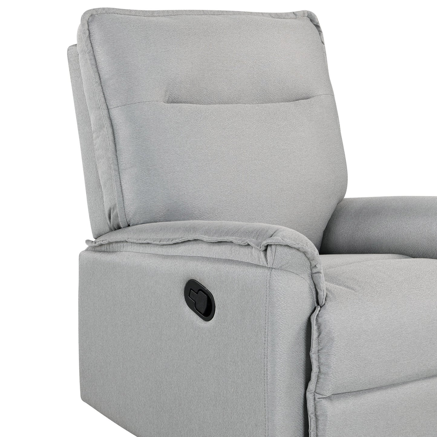 360 Degree Swivel Upholstered Manual Recliner Chair Theater Recliner Sofa Nursery Glider Rocker for Living Room, Grey