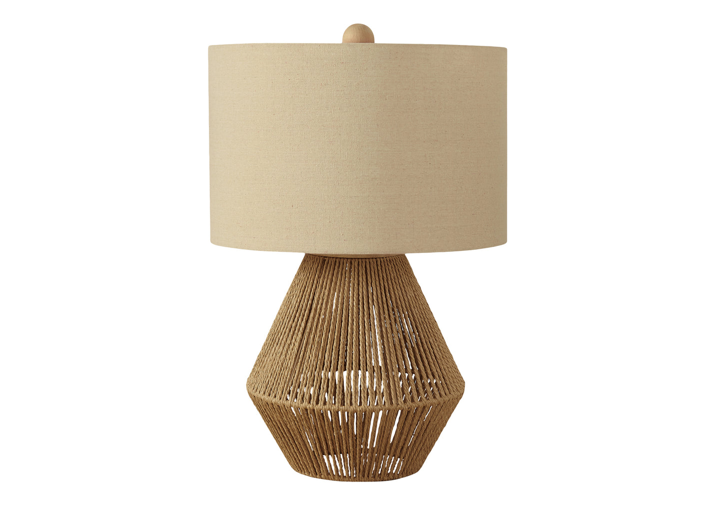 Lighting, 22"h, Table Lamp, Brown Rope, Beige Shade, Transitional