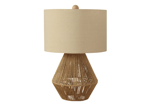 Lighting, 22"h, Table Lamp, Brown Rope, Beige Shade, Transitional