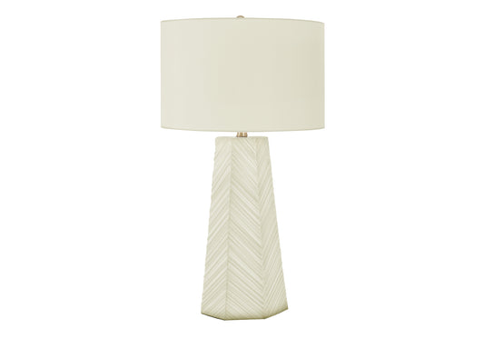 Lighting, 29"h, Table Lamp, White Ceramic, Ivory / Cream Shade, Contemporary