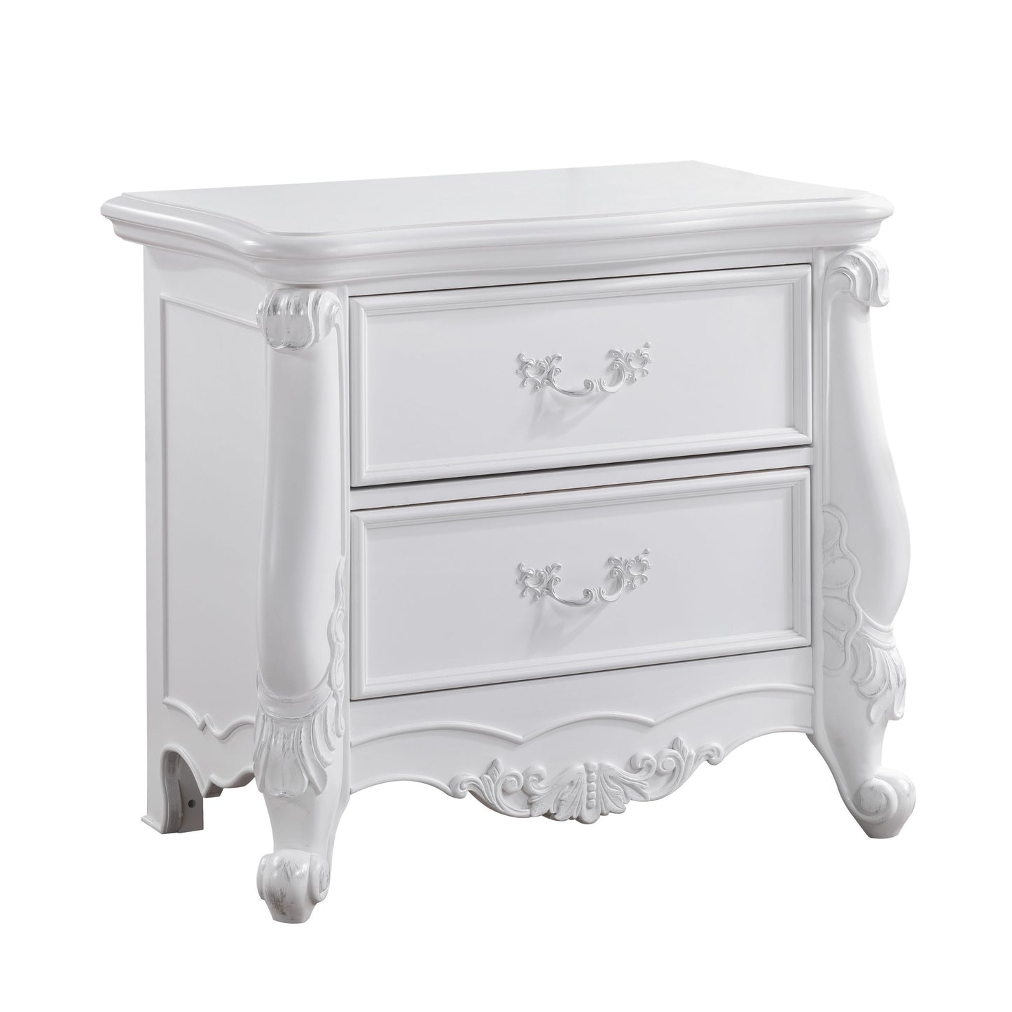 Latisha White Finish Nightstand
