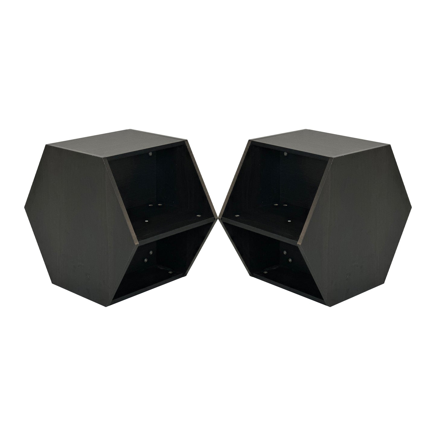 47.24'' Hexagonal Coffee Table Side Table Nightstand Burmese Sumac 2PCS