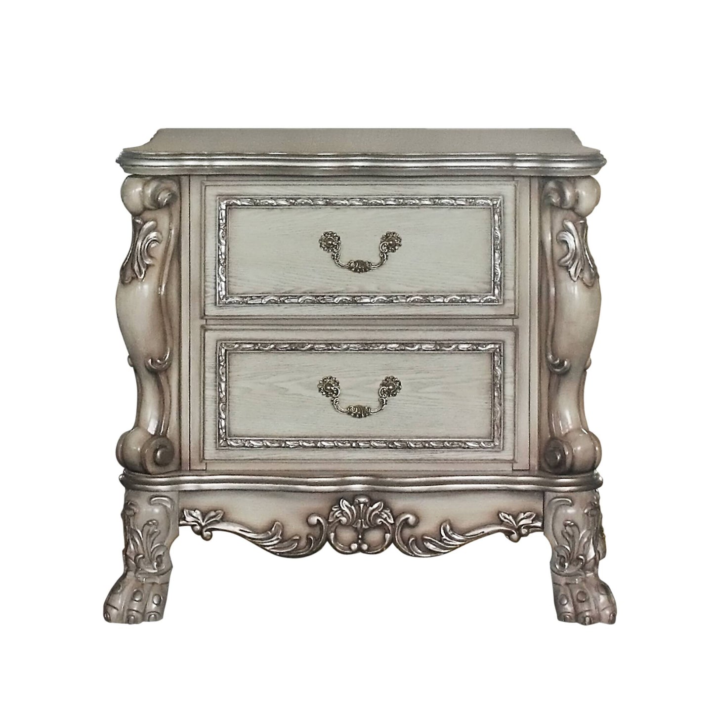 Vintage Bone White 2-Drawer Nightstand