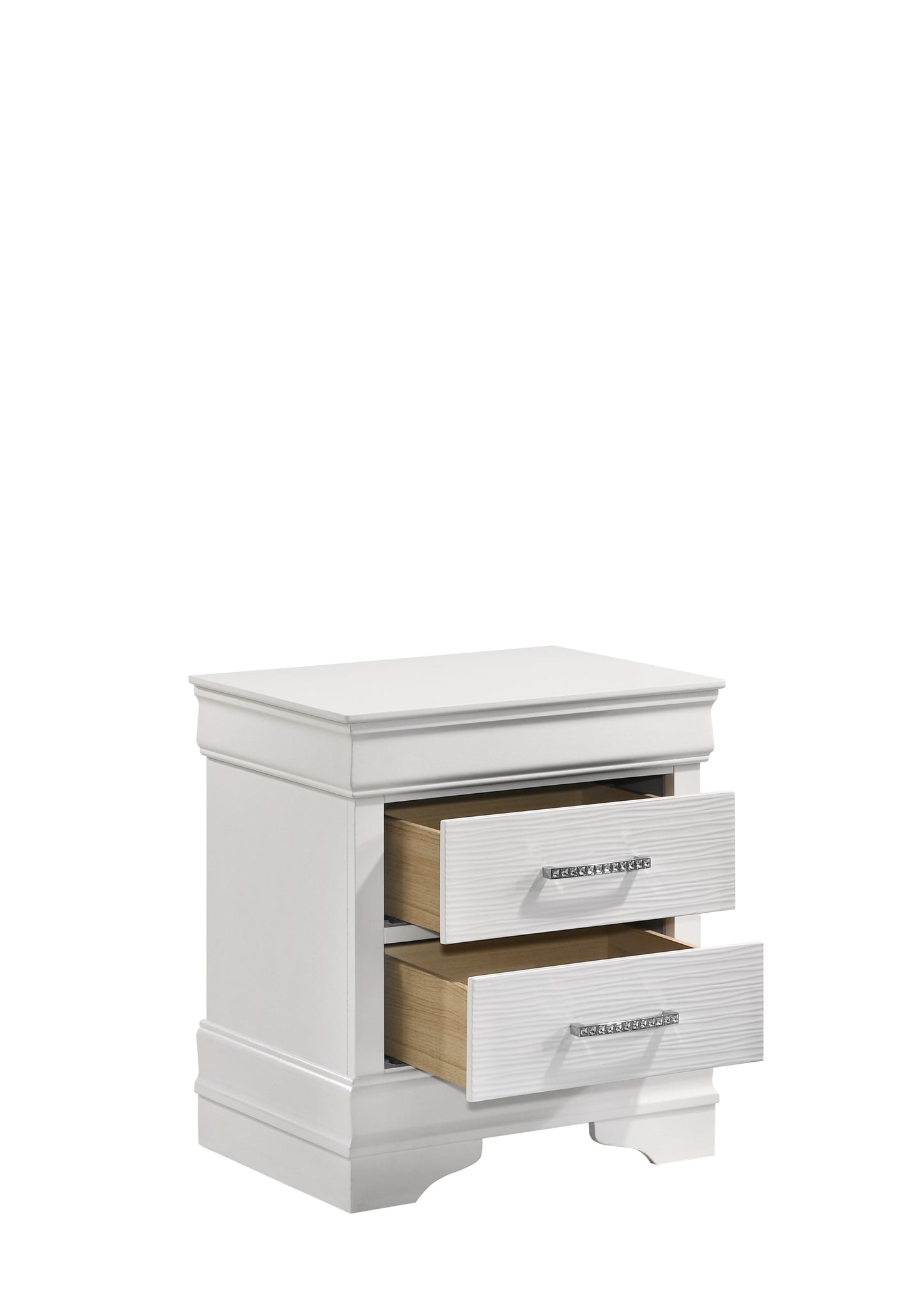 Modern Style 2-Drawer Nightstand made with Wood in White