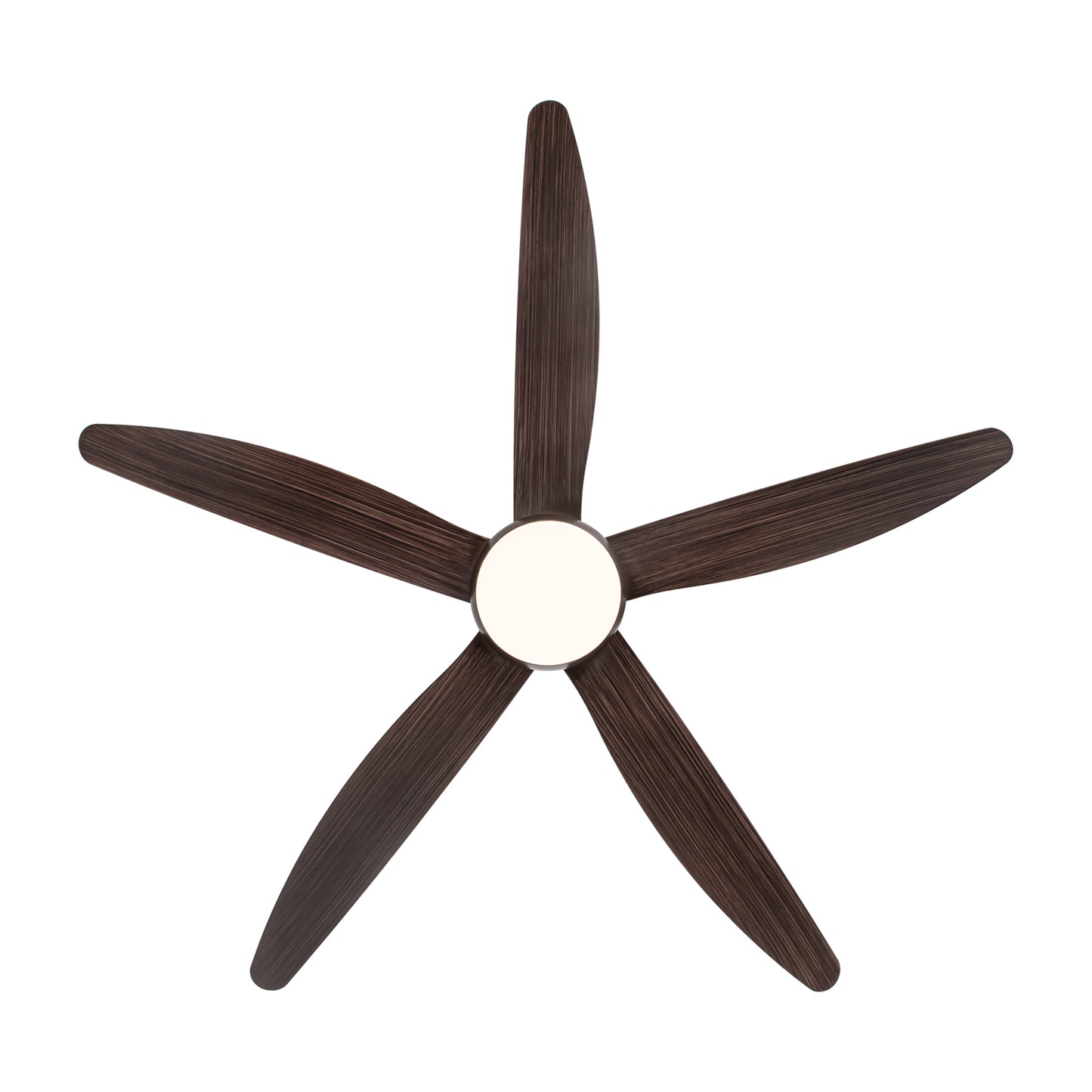 56 In Intergrated LED Ceiling Fan Lighting with Brown Wood Grain ABS Blade