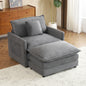 41.3" Modern Sofa Modular Sofa Couch Upholstered Corduroy L-Shape Sectional Sofa with Side Storage Pockets for Living Room, Dark Grey