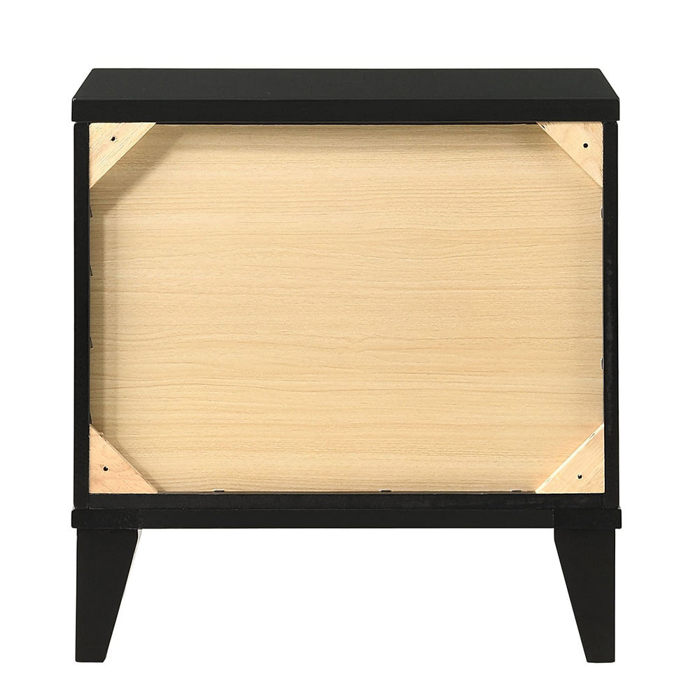 Black 2-Drawer Nightstand