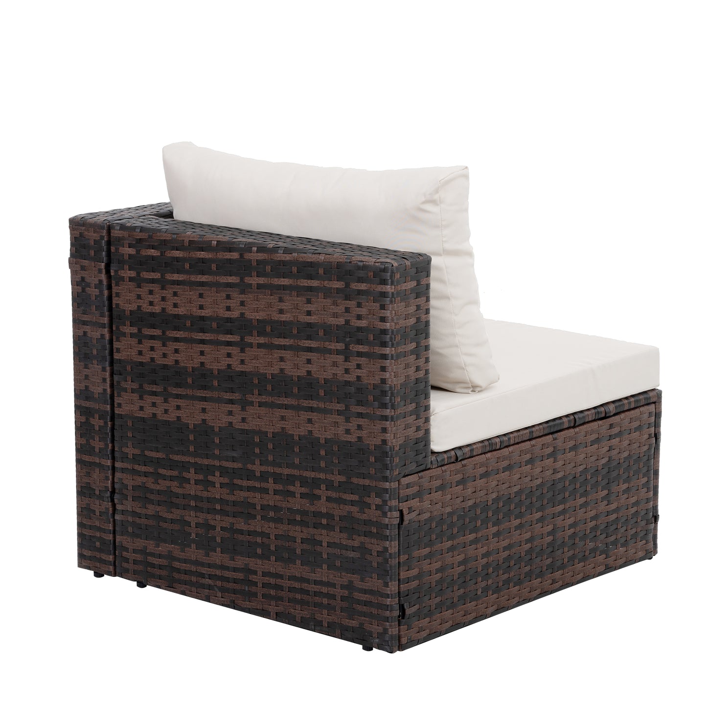 Patio Furniture, Outdoor Furniture, Seasonal PE Wicker Furniture, 5 Set Wicker Furniture With Tempered Glass Coffee Table,