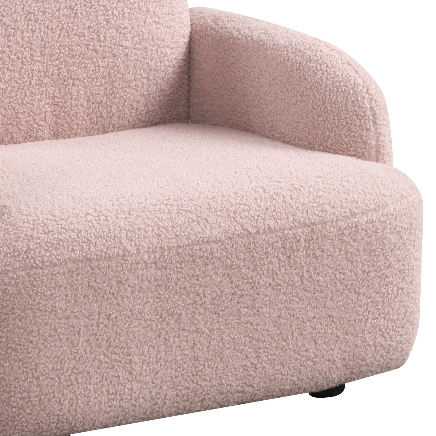 Raelynn 25.5"W Pink Sherpa Bear-Shaped Kids Armchair