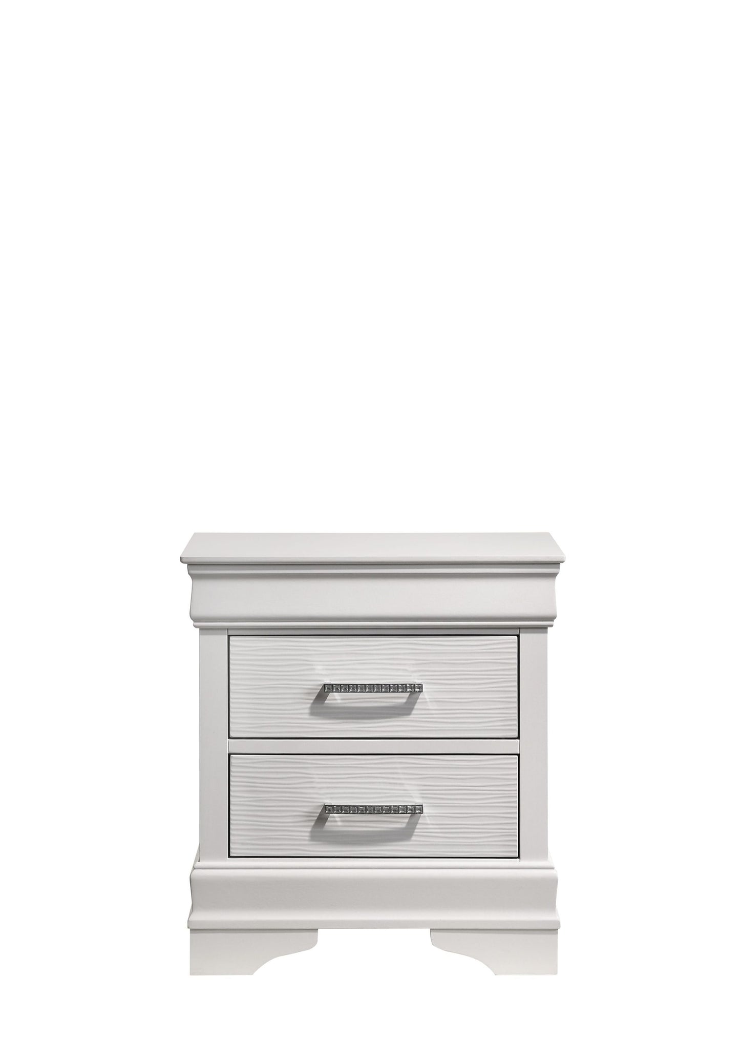 Modern Style 2-Drawer Nightstand made with Wood in White