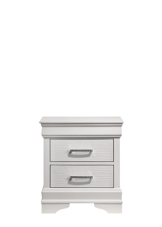 Modern Style 2-Drawer Nightstand made with Wood in White