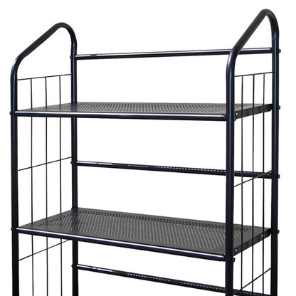 37" Tall 3-Tier Metal Standing Book Shelf, Black finish