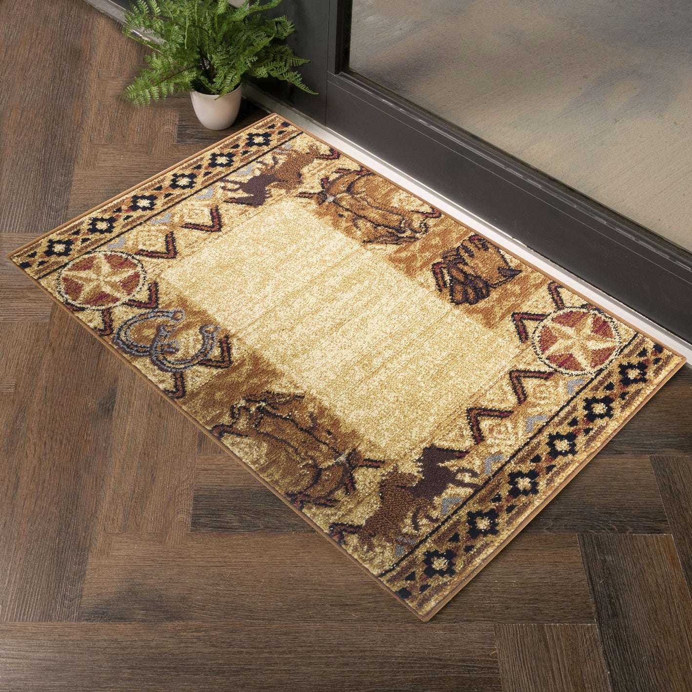 Tribes GC_YLS4011 Beige 5 ft. 3 in. x 7 ft. 3 in. Southwest Area Rug