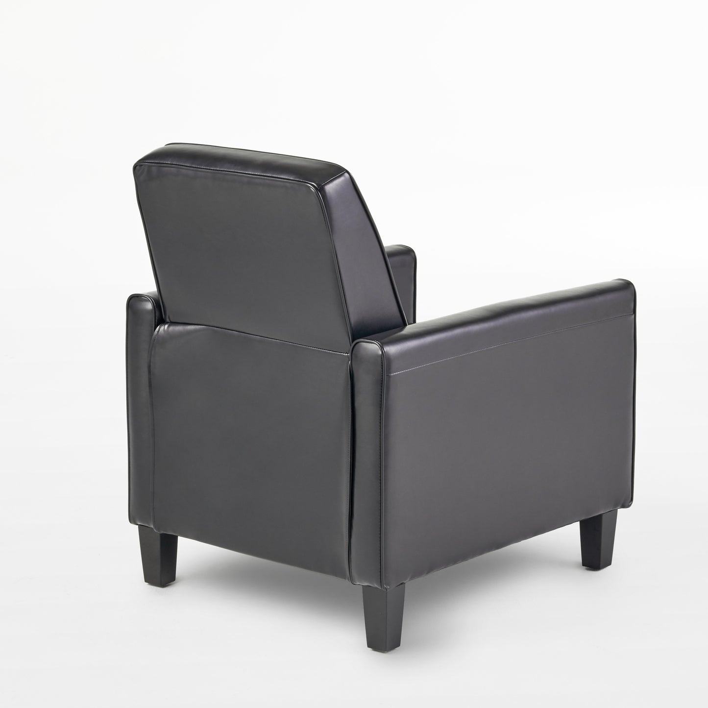 Black Faux Leather Push Back Chair for Elegant Home Décor