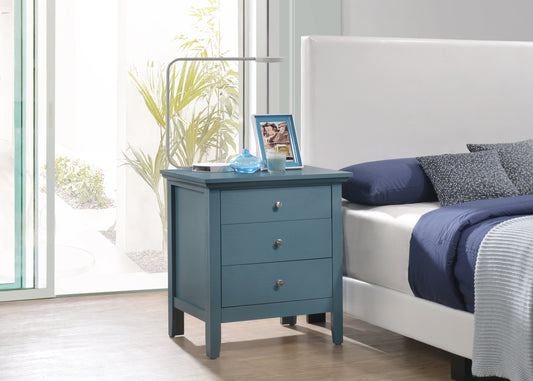 Casual Teal Storage Nightstand