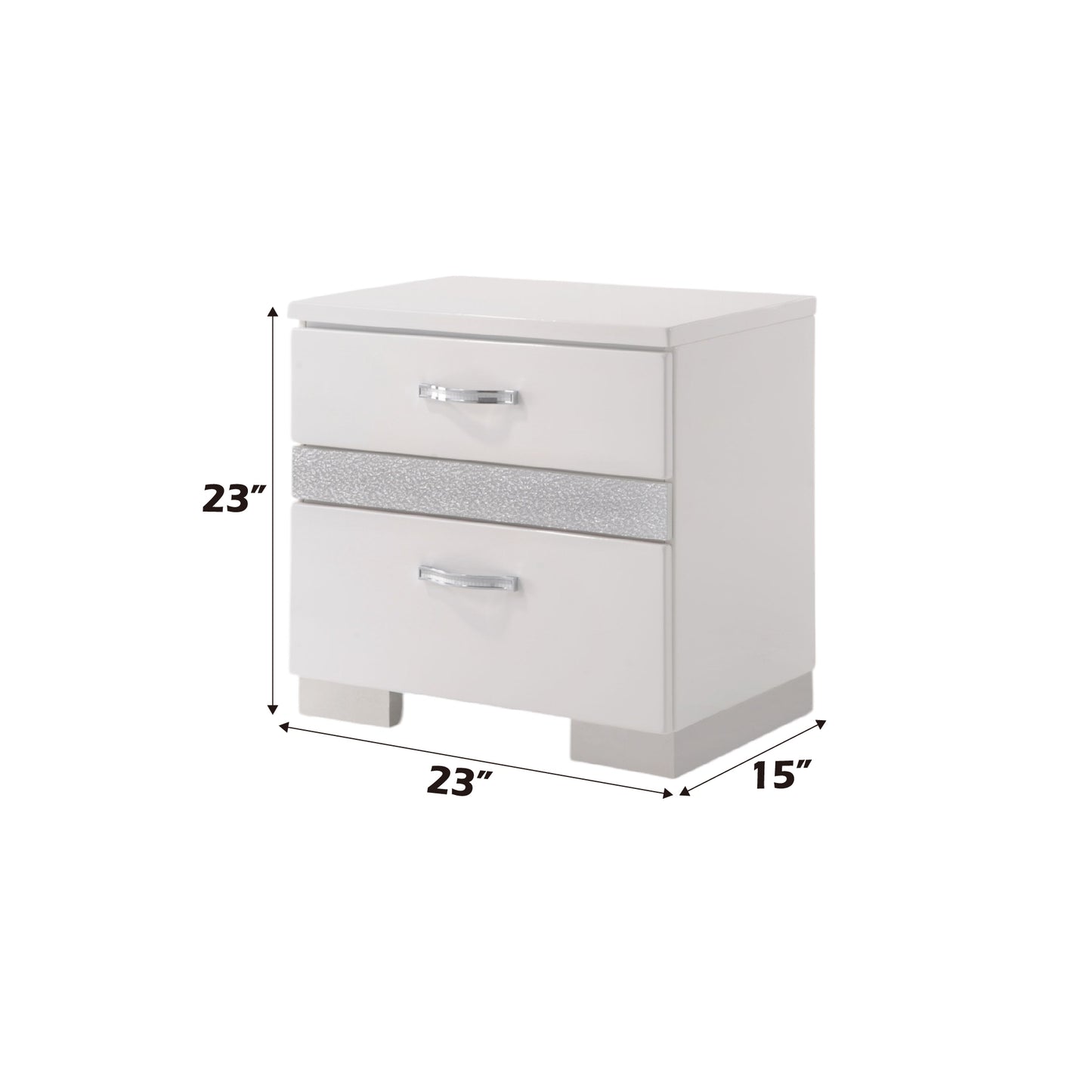 Naima II White High Gloss Finish Nightstand
