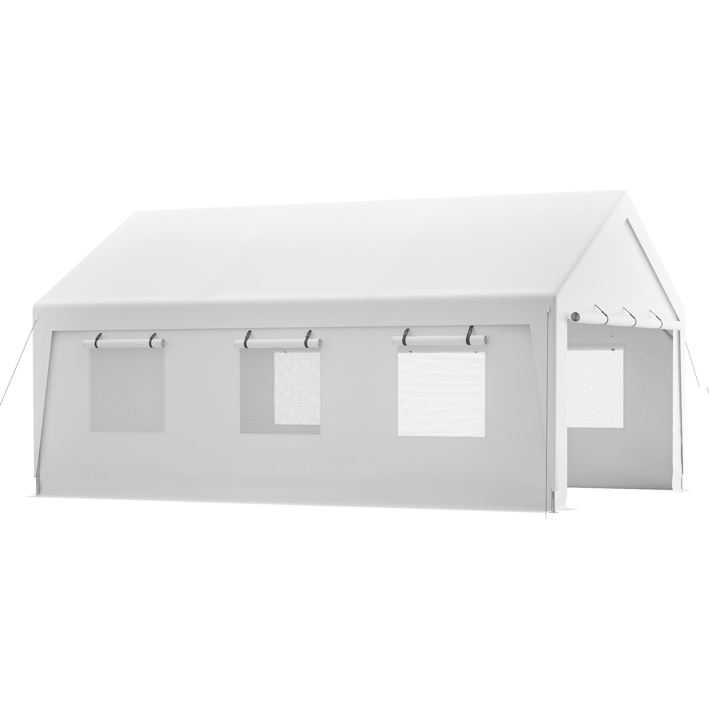 13x20 Heavy Duty Steel Carport Storage Canopy Garage Tent w/ Removable Sidewalls