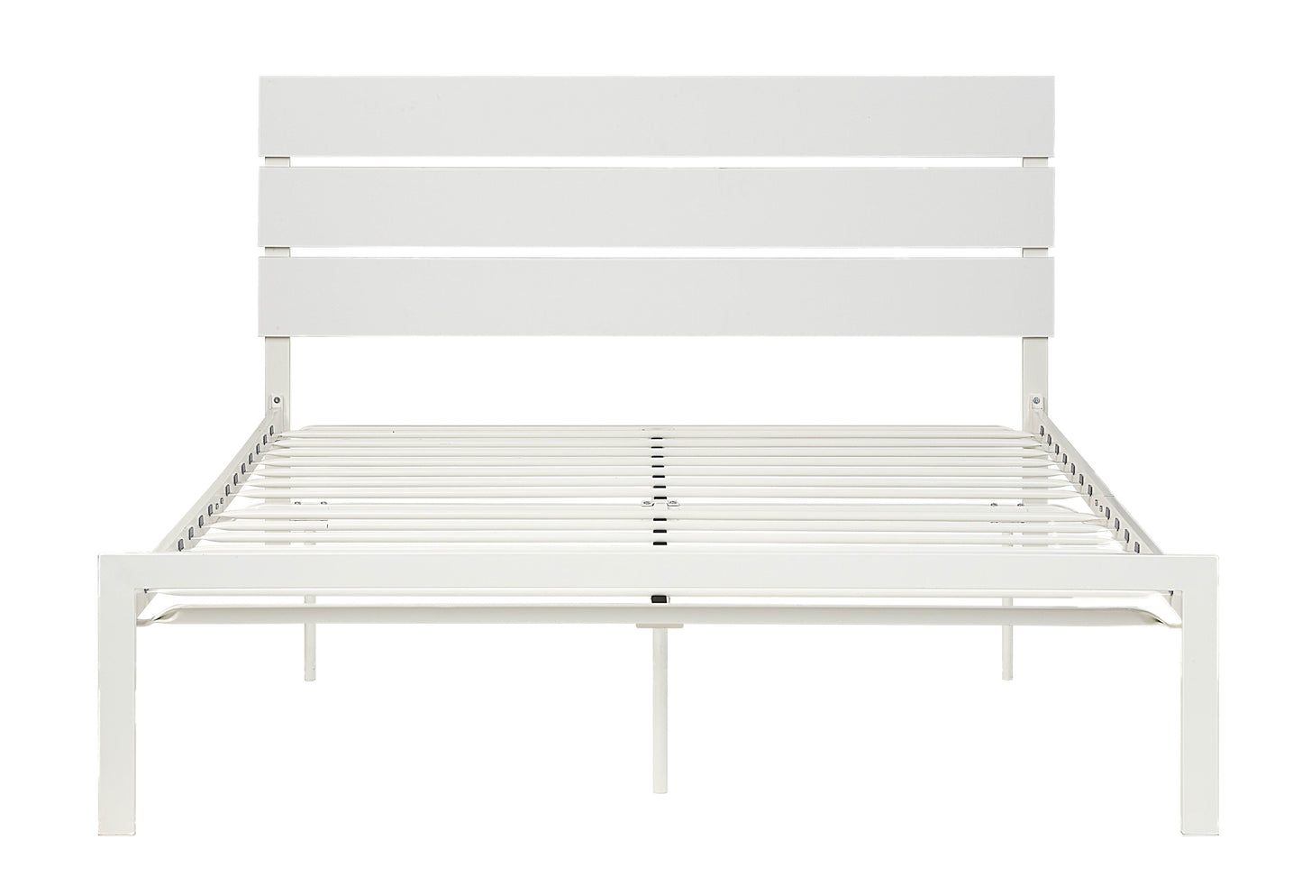 Contemporary Queen Bed 1pc Casual Style White Metal Bed Bedroom Furniture