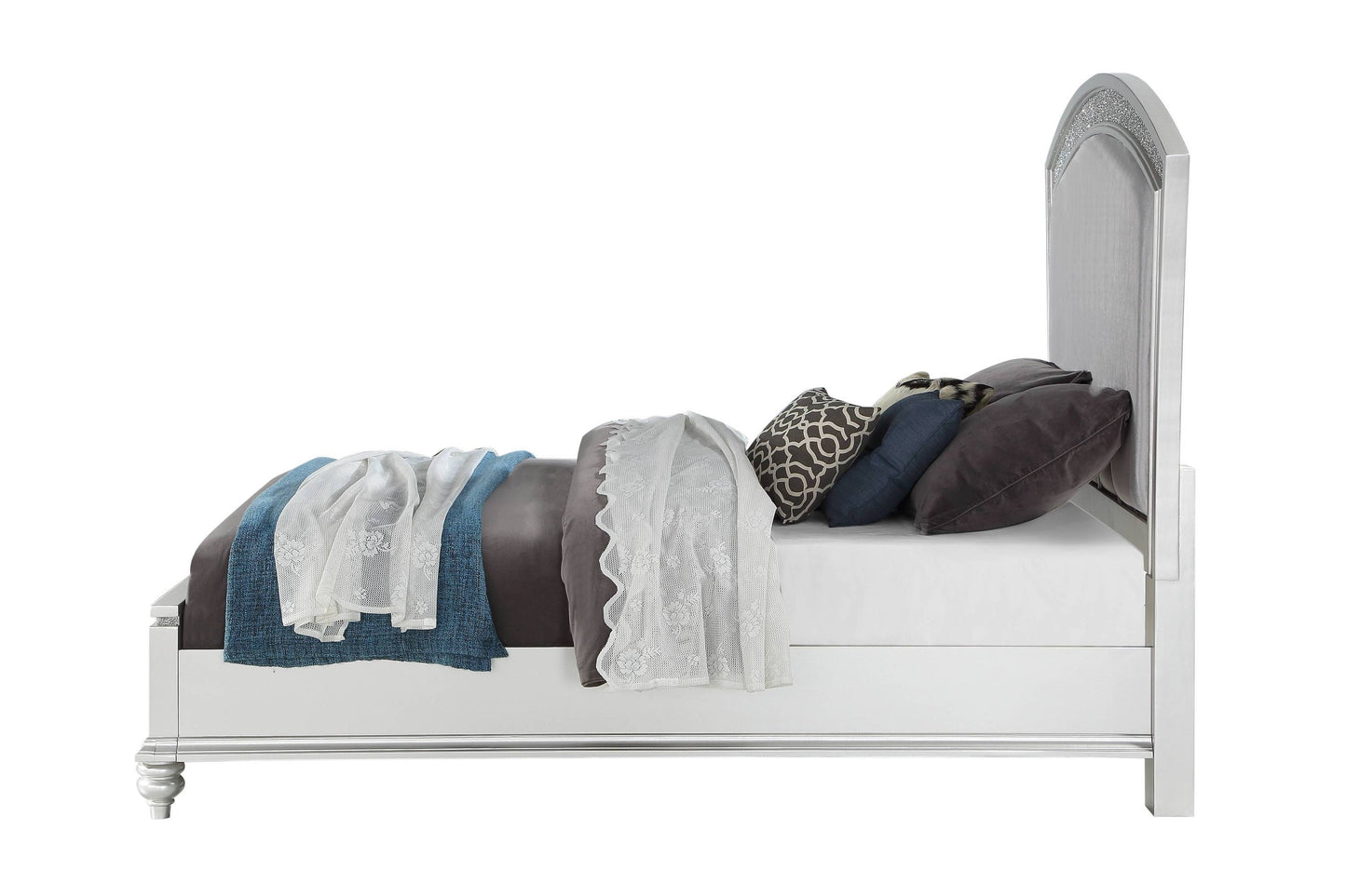 Maverick Fabric & Platinum Finish E. King Bed