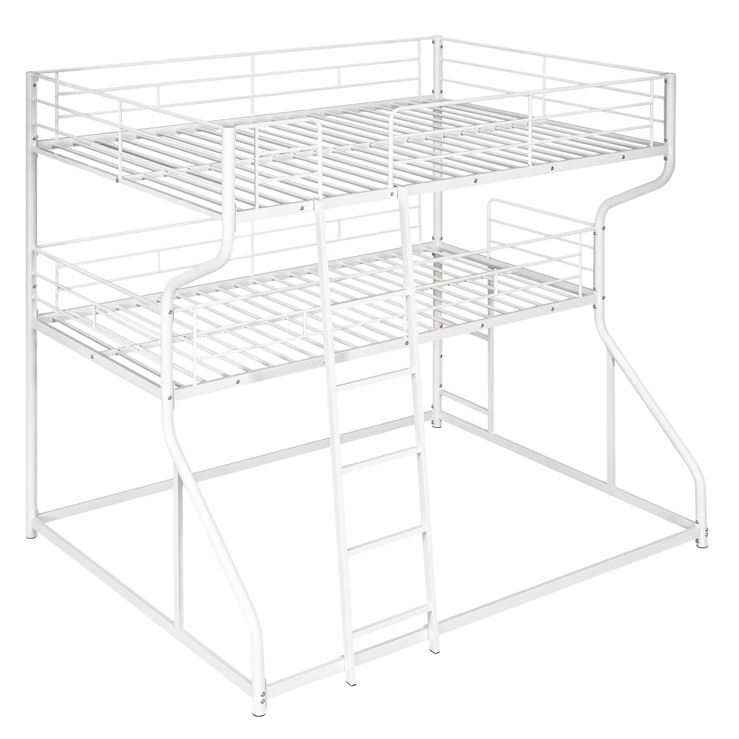 Full XL/Twin XL/Queen Triple Metal Bunk Bed, White