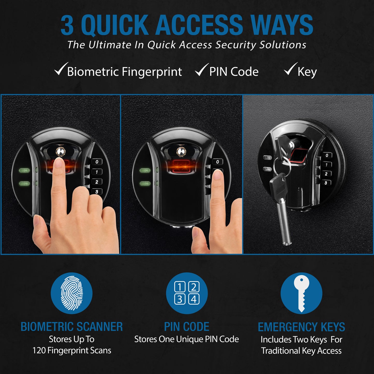 1.83 CU FT BIOMETRIC KEYPAD RIFLE SAFE