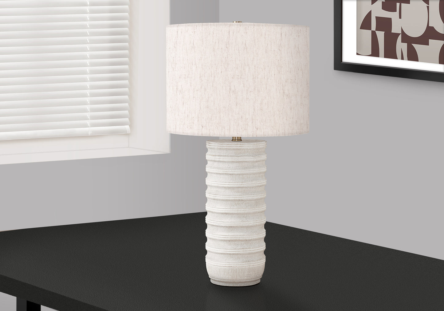 Lighting, 28"h, Table Lamp, Cream Resin, Ivory / Cream Shade, Transitional