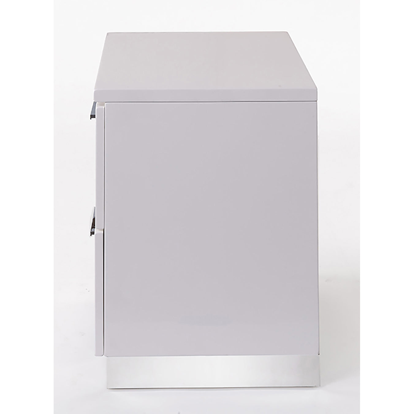 White and Chrome 2-Drawer Nightstand