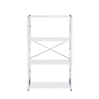 Tennos White & Chrome Finish Bookshelf